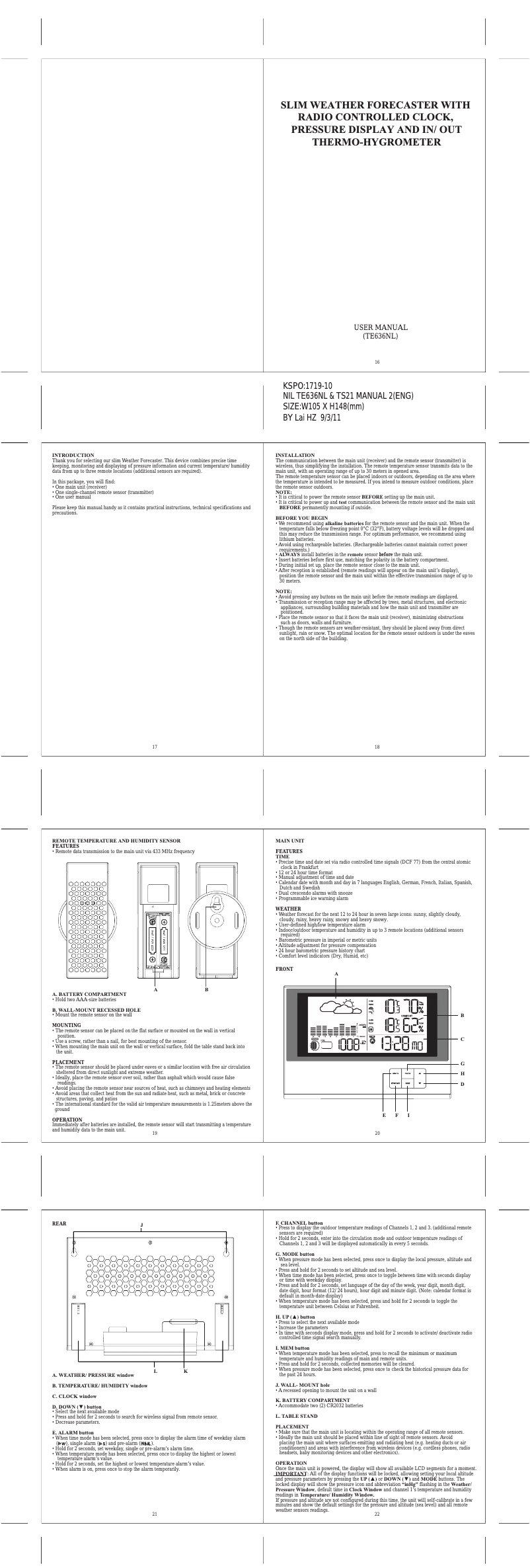 Page n°1 - Manuel utilisateur Ventus W636