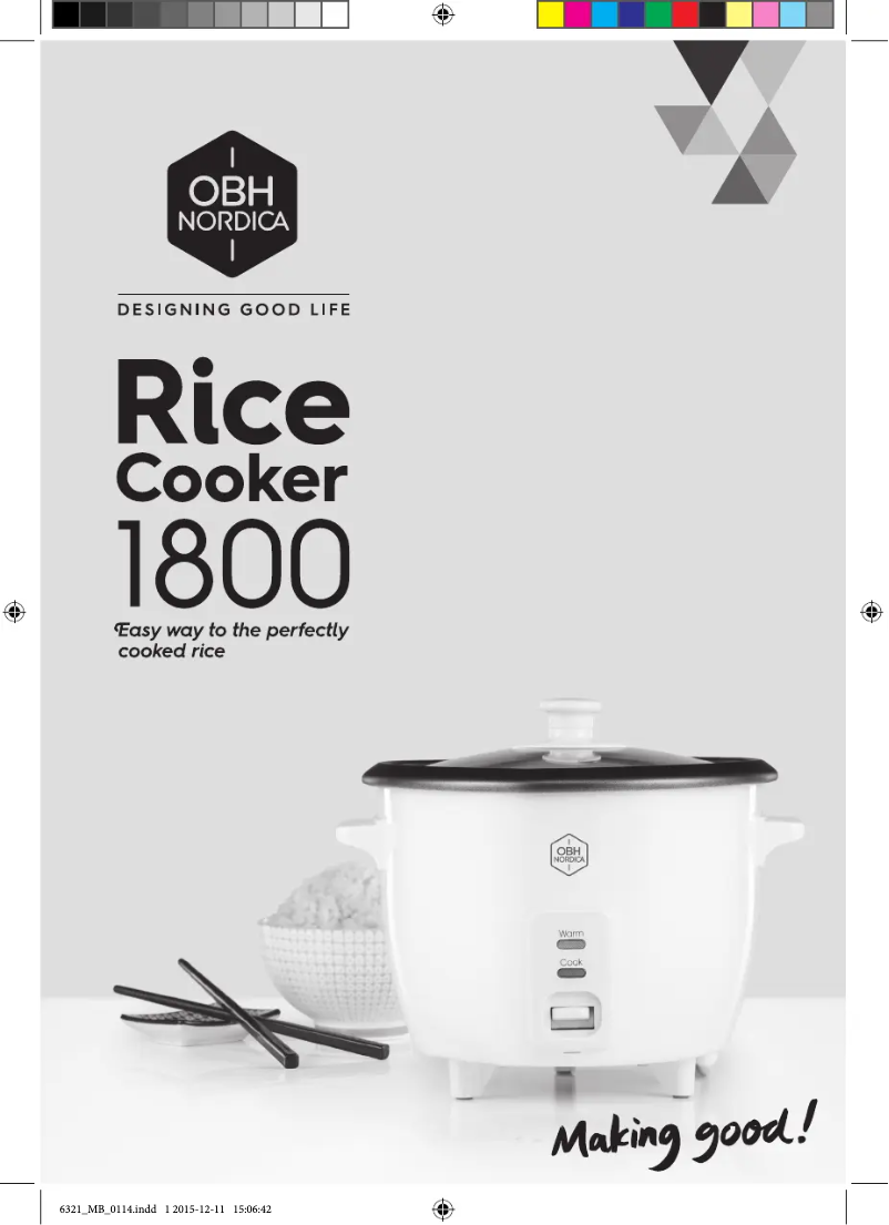Página 1 del manual Manual de usuario OBH Nordica Rice Cooker 1800 6321