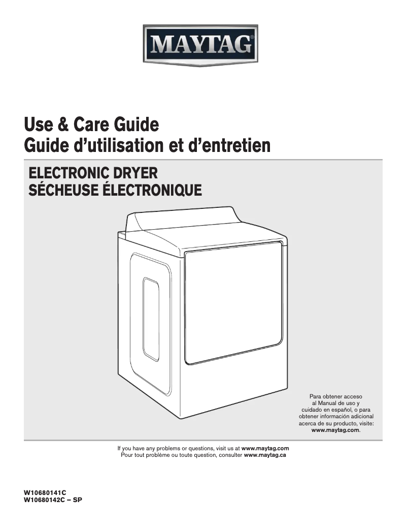 Page n°1 - Manuel utilisateur Maytag MGDB835DW