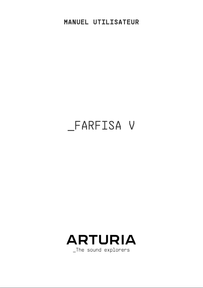Page n°1 - Manuel utilisateur Arturia Farfisa V