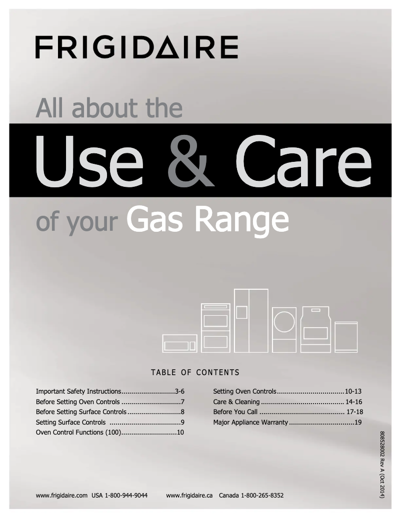 Page n°1 - Manuel utilisateur Frigidaire FFGF3015LB