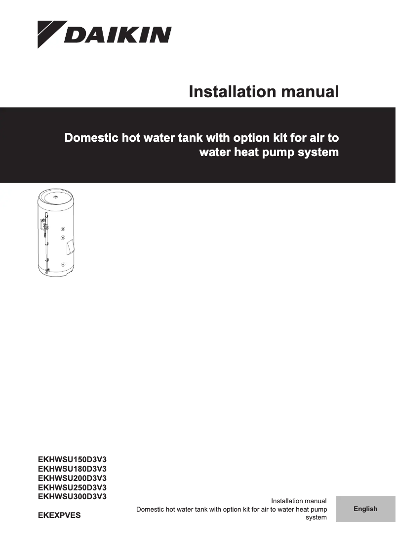 Page 1 de la notice Manuel utilisateur Daikin EKHWSU150D3V3