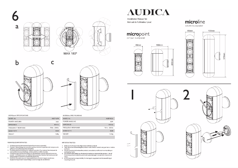 Page n°1 - Manuel utilisateur Audica Microline