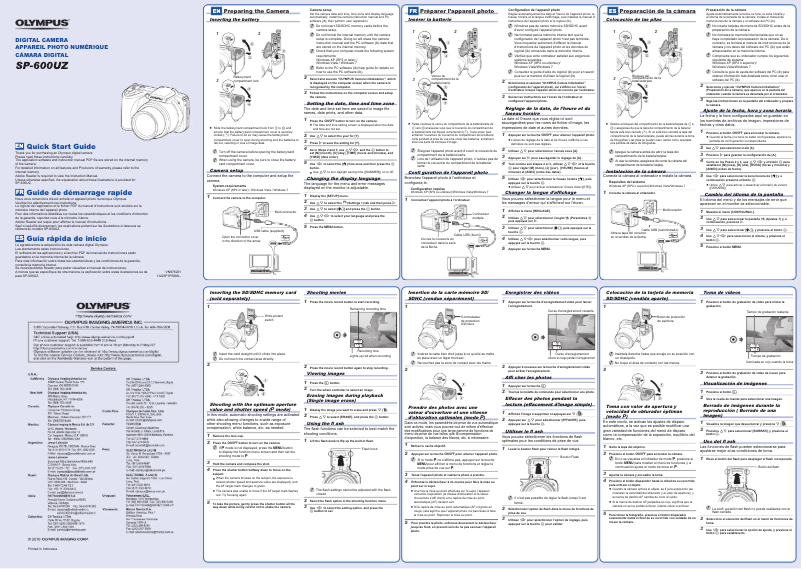Image de la première page du manuel de l'appareil SP-600UZ