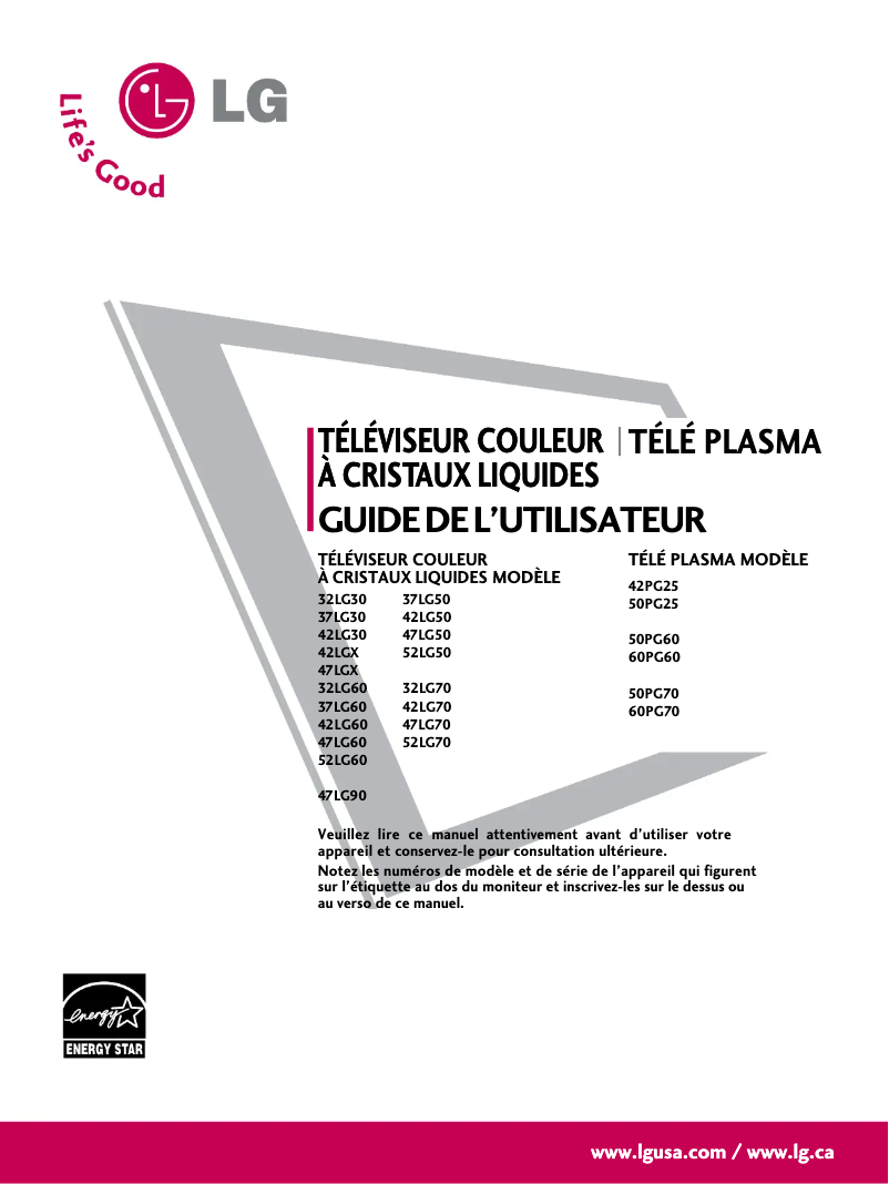 Page n°1 - Manuel utilisateur LG 32LG30