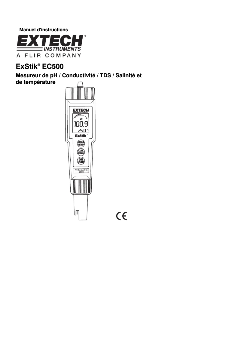 Página 1 del manual Manual de usuario Extech EC500