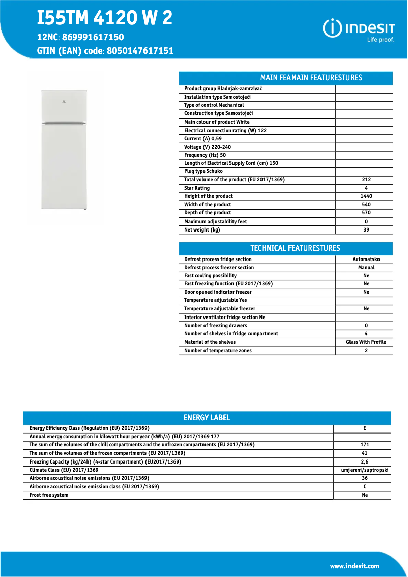 Imagen de la primera página del manual del dispositivo I55TM 4120 W 2