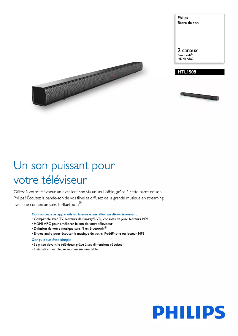 Image de la première page du manuel de l'appareil HTL1508