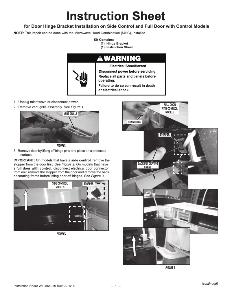 Page n°1 - Instructions / montage KitchenAid KMHC319ESS