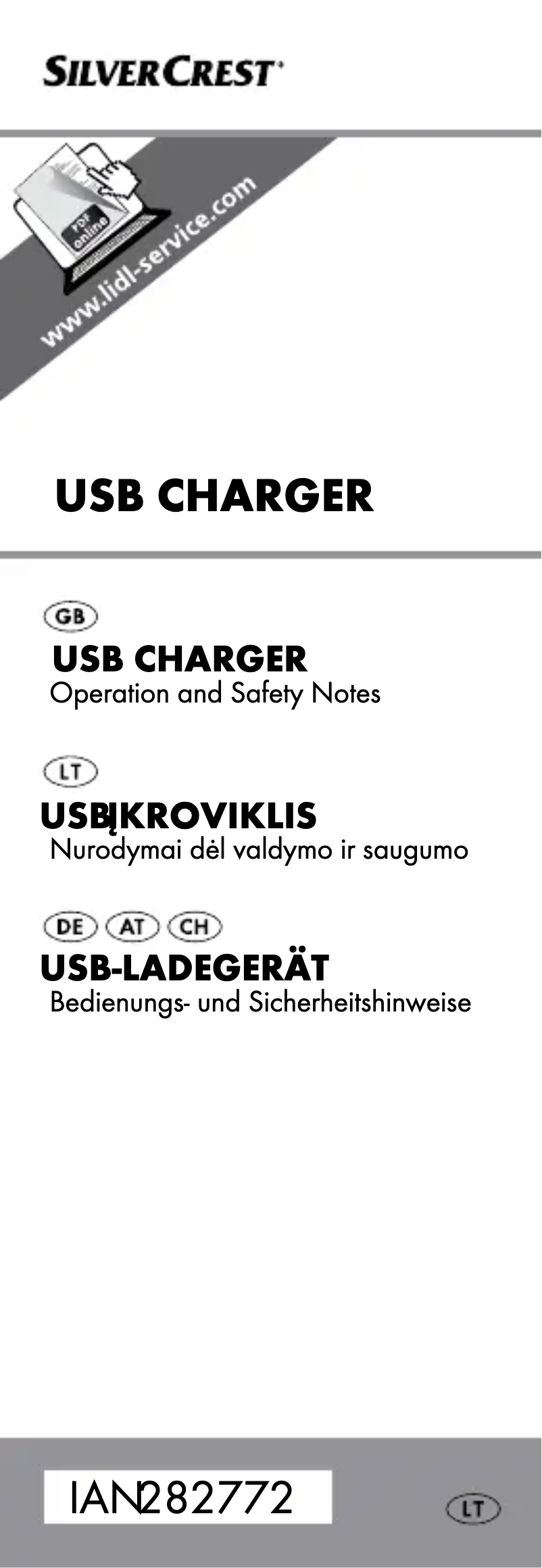 Page 1 de la notice Manuel utilisateur SilverCrest IAN 282772