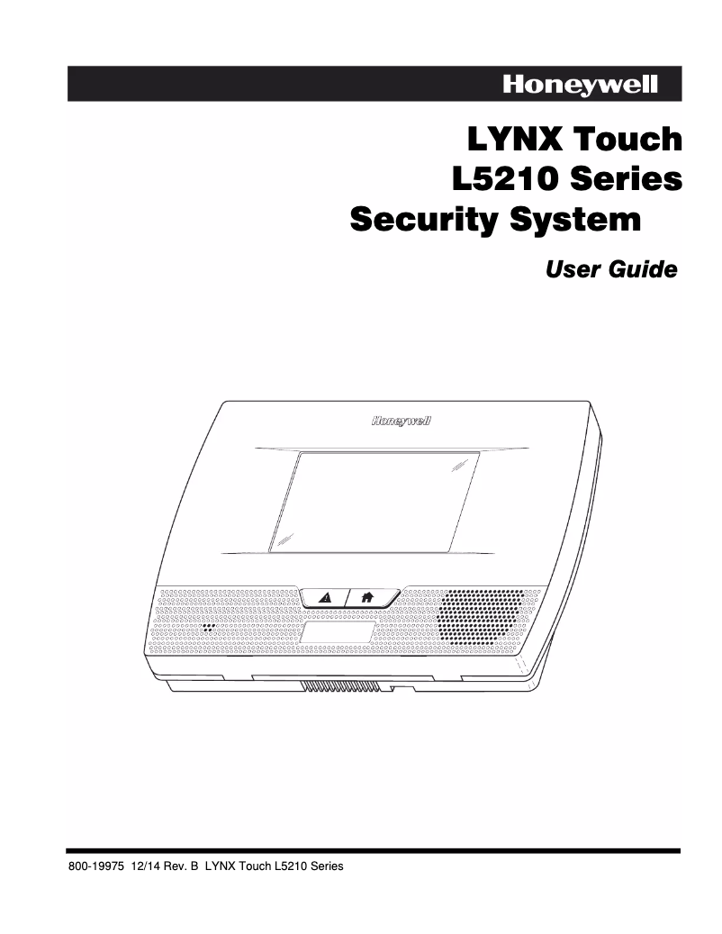 Page n°1 - Manuel utilisateur Honeywell Lynx Touch 5210