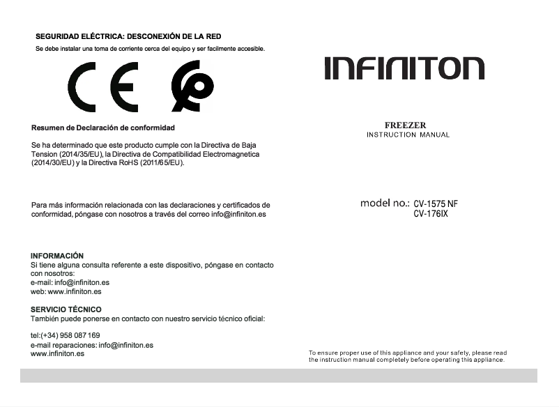 Page n°1 - Manuel utilisateur Infiniton CV-176IX