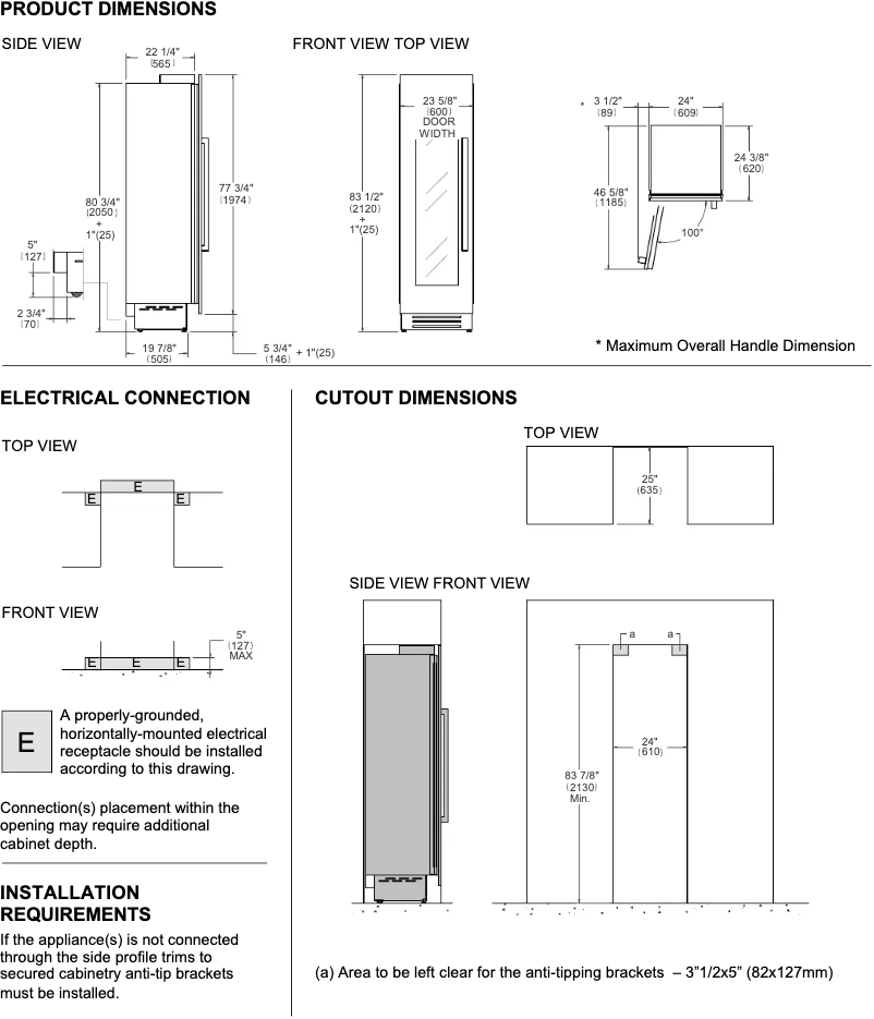 Page 1 de la notice Instructions / montage Bertazzoni REF24WCPIXL