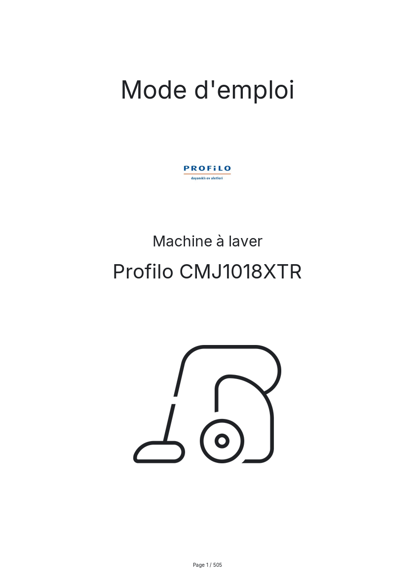 Page n°1 - Mode d'emploi Profilo CMJ1018XTR