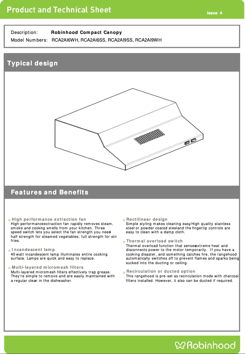 Image de la première page du manuel de l'appareil RCA2AI6SS