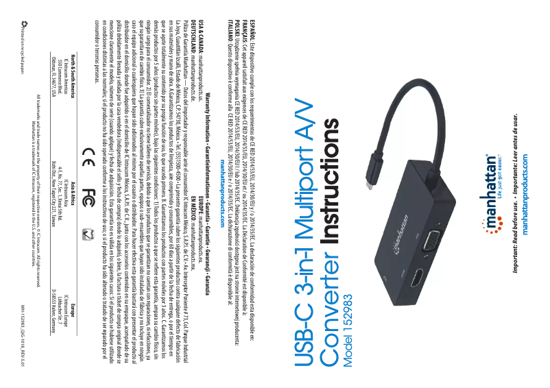 Image de la première page du manuel de l'appareil 152983