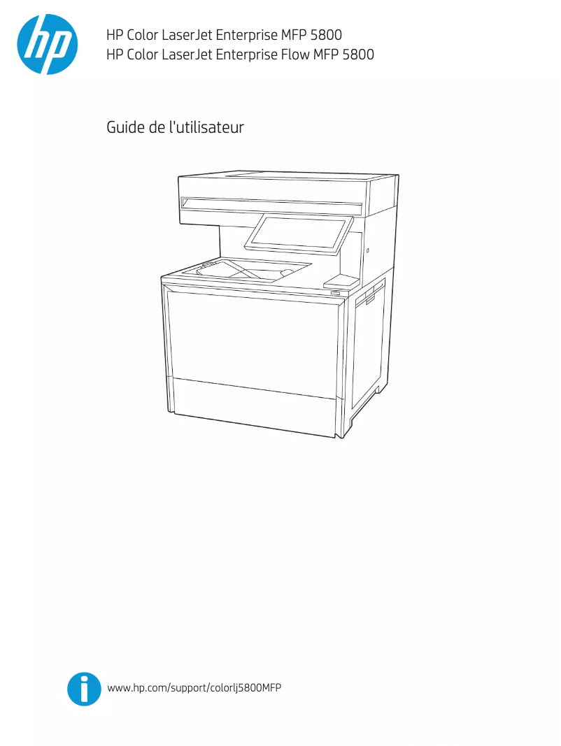 Page 1 de la notice Manuel utilisateur HP Color LaserJet Enterprise Flow MFP 5800zf