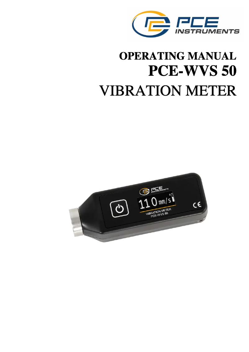 Page n°1 - Manuel utilisateur PCE Instruments PCE-WVS 50