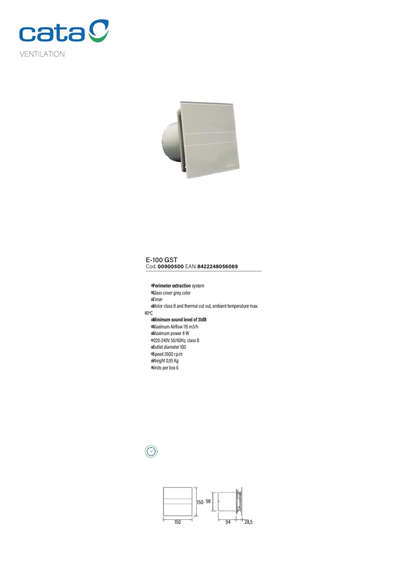 Image de la première page du manuel de l'appareil E-100 GT