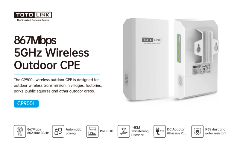 Page 1 de la notice Fiche technique Totolink CP900L