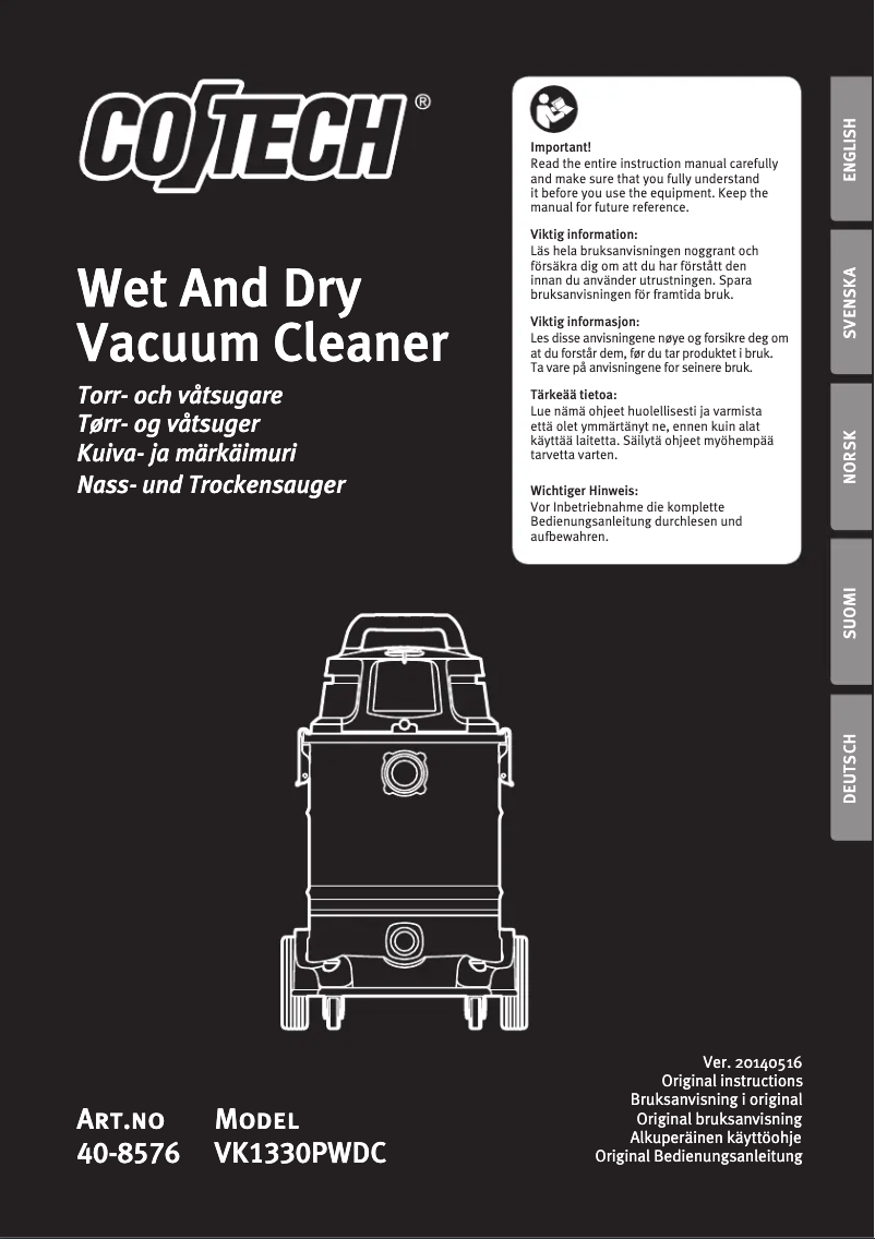 Imagen de la primera página del manual del dispositivo VK1330PWDC