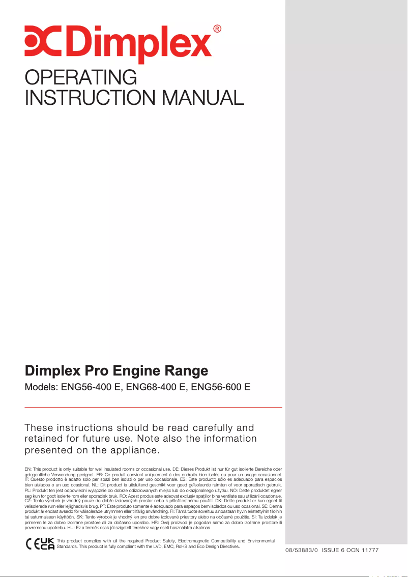 Page 1 de la notice Manuel utilisateur Dimplex Talia TAL20E