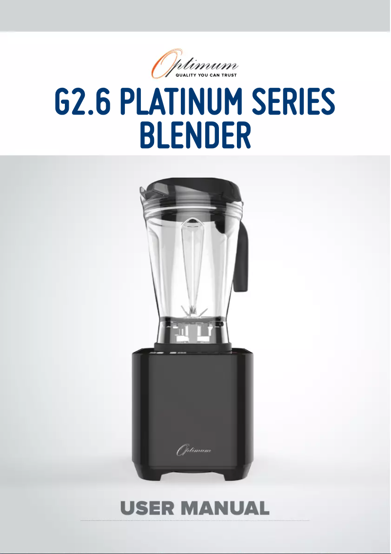 Page 1 de la notice Manuel utilisateur Optimum G2.6 Platinum Series