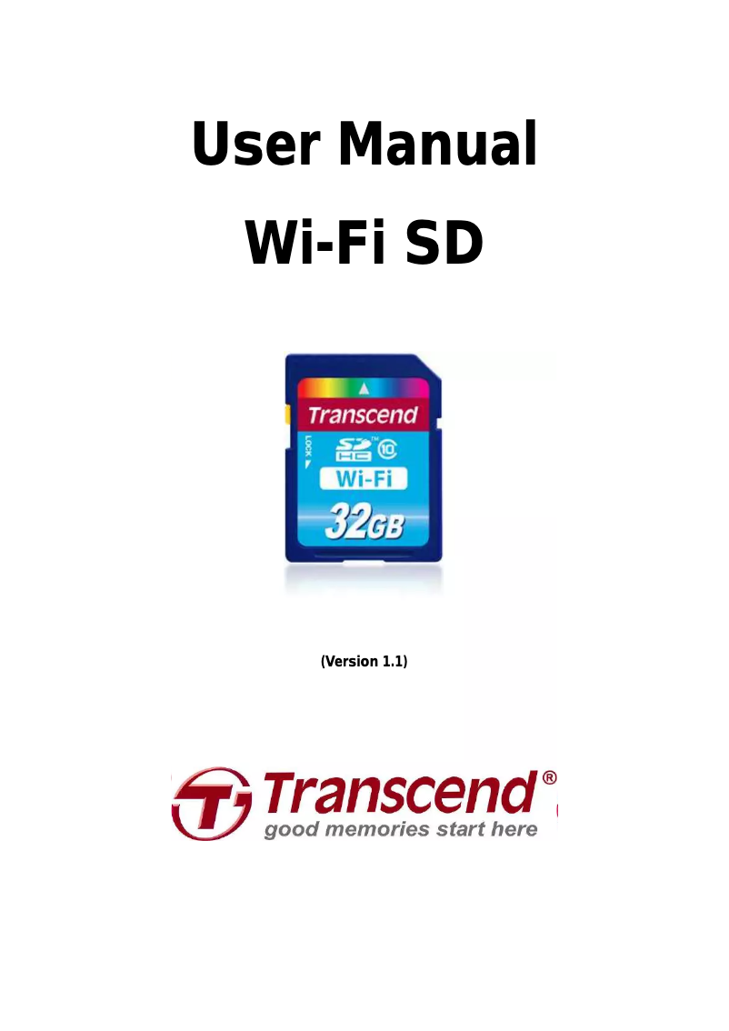 Page n°1 - Manuel utilisateur Transcend TS16GWSDHC10