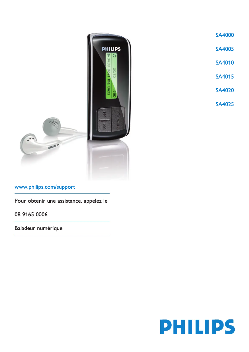 Page n°1 - Manuel utilisateur Philips GoGear SA4015