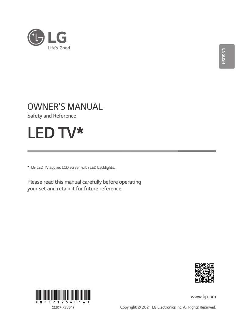 Página 1 del manual Manual de usuario LG 65NANO95VPA