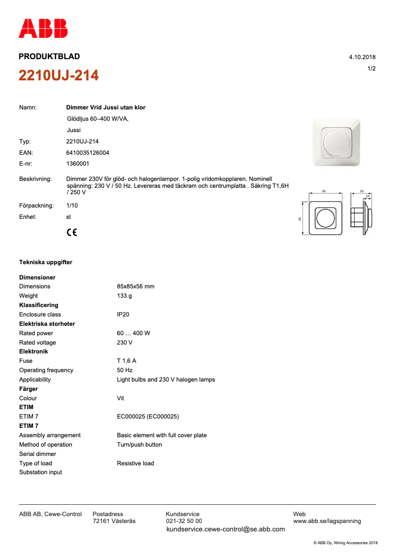 Imagen de la primera página del manual del dispositivo 2210UJ-214