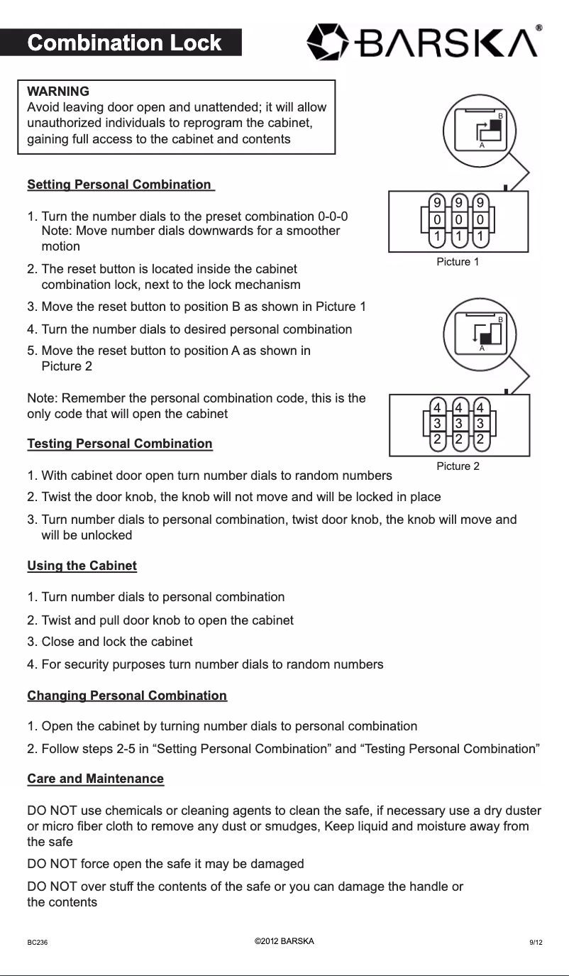 Página 1 del manual Manual de usuario Barska AX11822