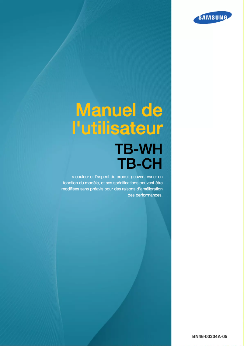 Image de la première page du manuel de l'appareil TB-CH