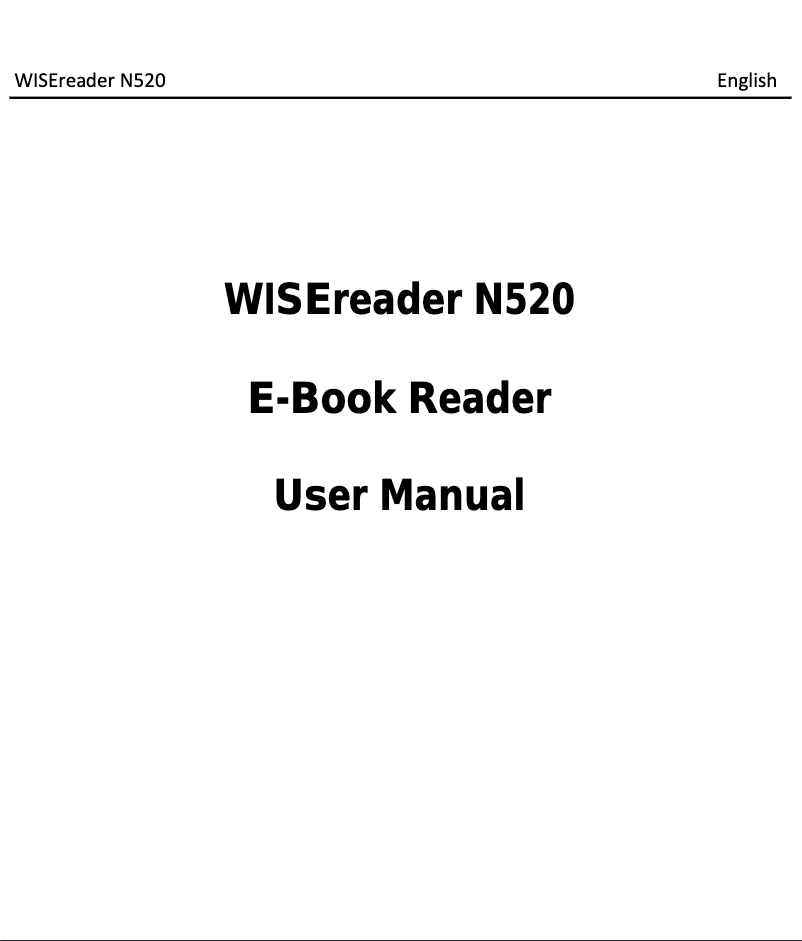 Image de la première page du manuel de l'appareil WISEreader N520