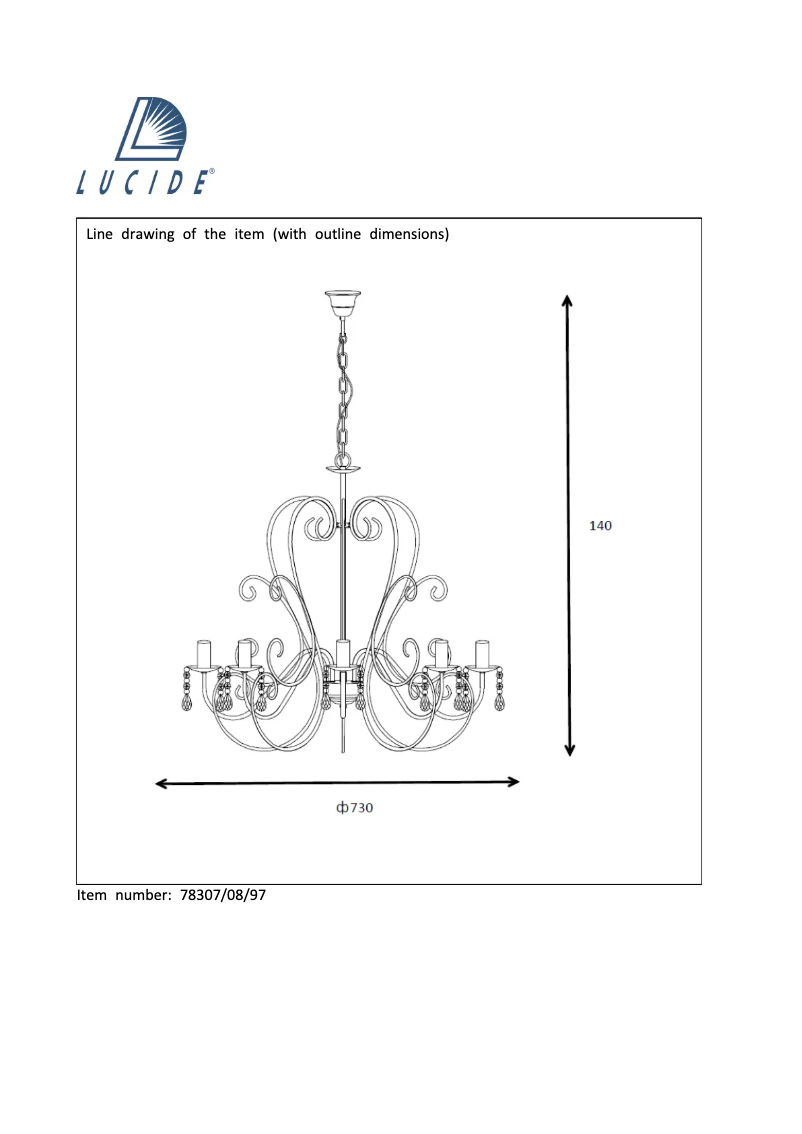 Page 1 de la notice Manuel utilisateur Lucide Ravenna 78307/08/97