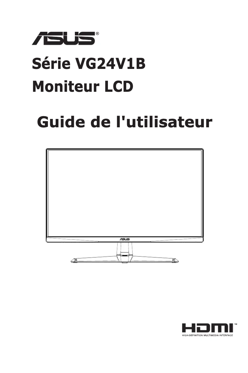 Page 1 de la notice Manuel utilisateur Asus TUF Gaming VG24VQ1B