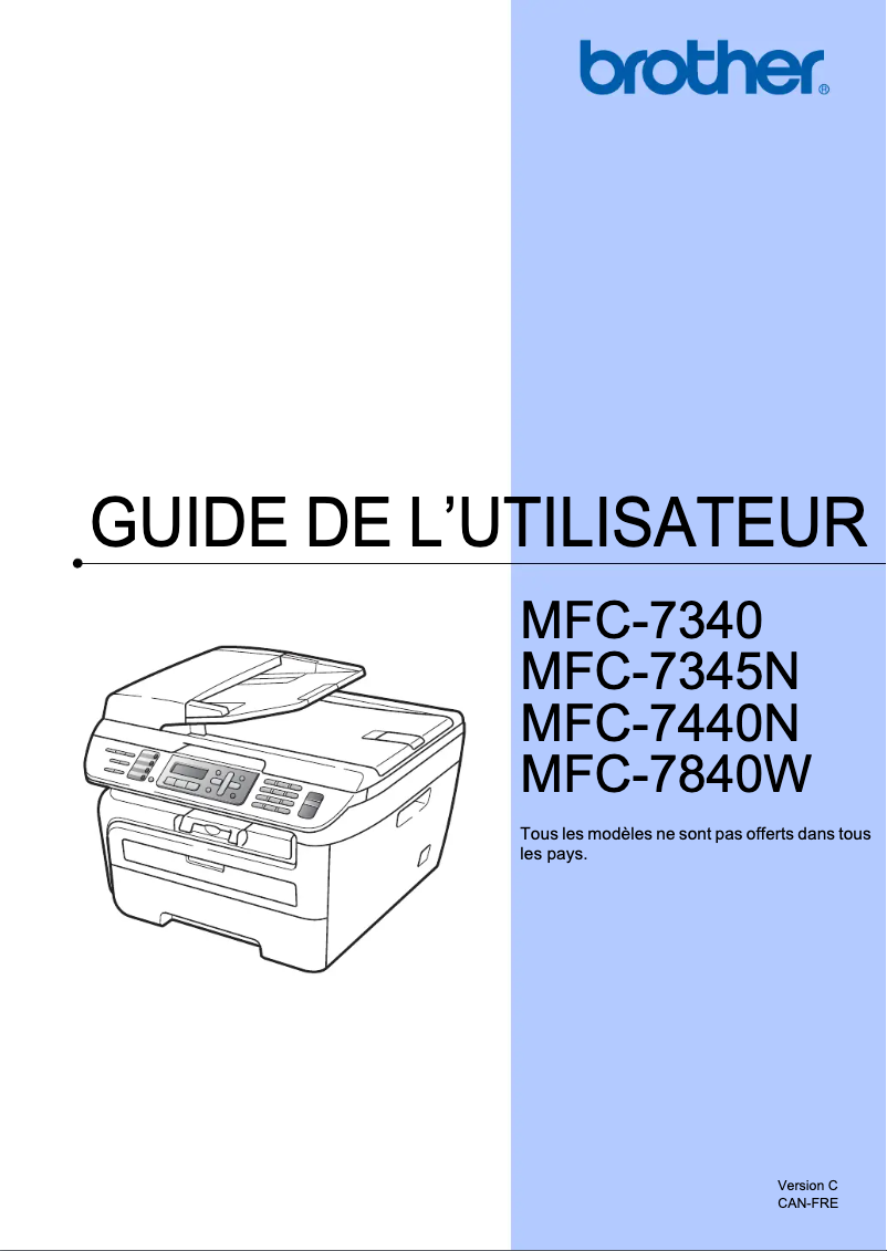 Page 1 de la notice Manuel utilisateur Brother MFC-7340