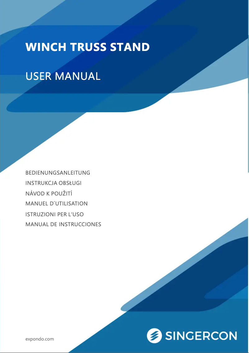 Page n°1 - Manuel utilisateur Singercon CON.LS3000E1.03