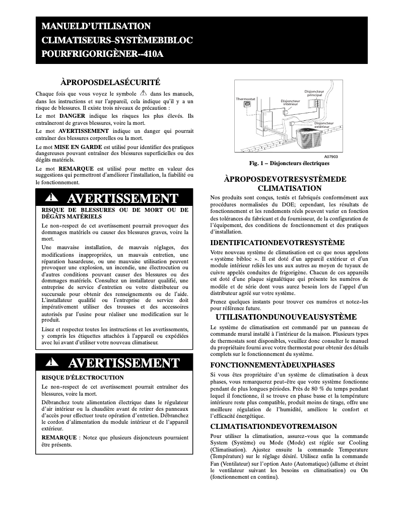 Page n°1 - Manuel utilisateur Carrier Performance 24APB6