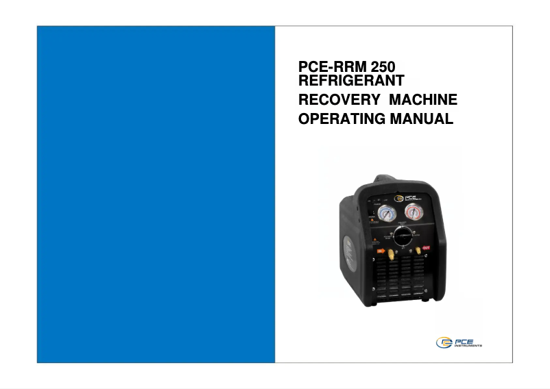 Page 1 de la notice Manuel utilisateur PCE Instruments PCE-RRM 250