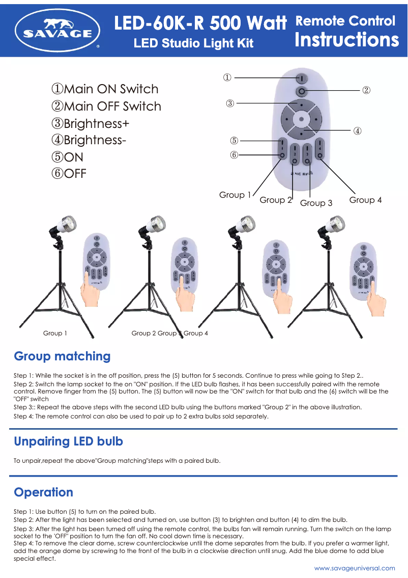Page 1 of the manual User Manual Savage LED700K