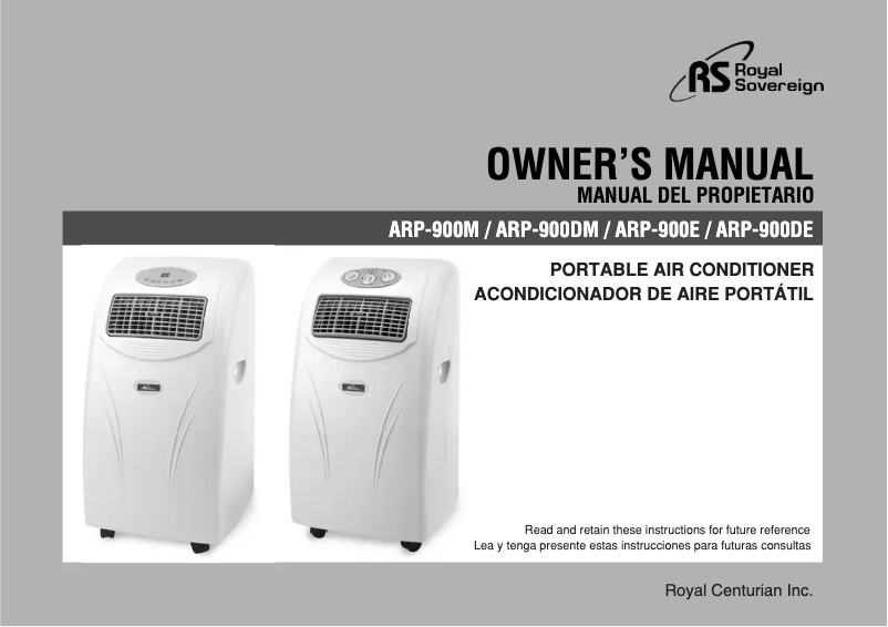 Page n°1 - Manuel utilisateur Royal Sovereign ARP-900DE