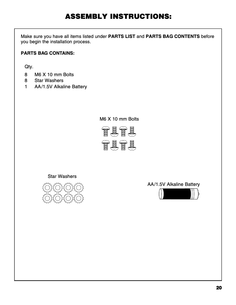 Page n°1 - Instructions / montage Brinkmann 810-1751-SC