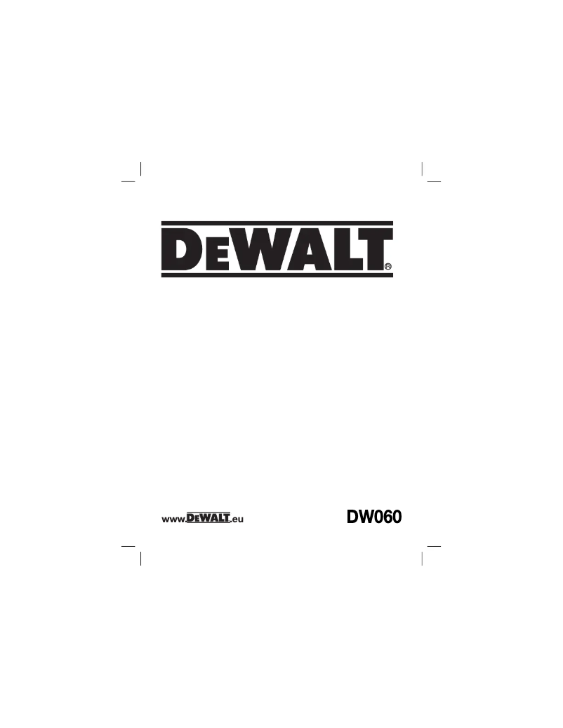 Page n°1 - Manuel utilisateur DeWalt DW060