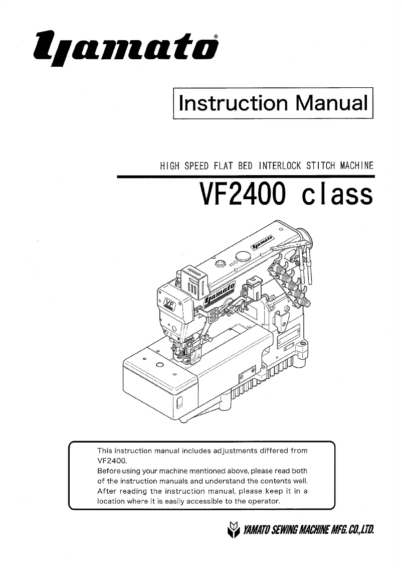 Page n°1 - Manuel utilisateur Yamato VF2400 class