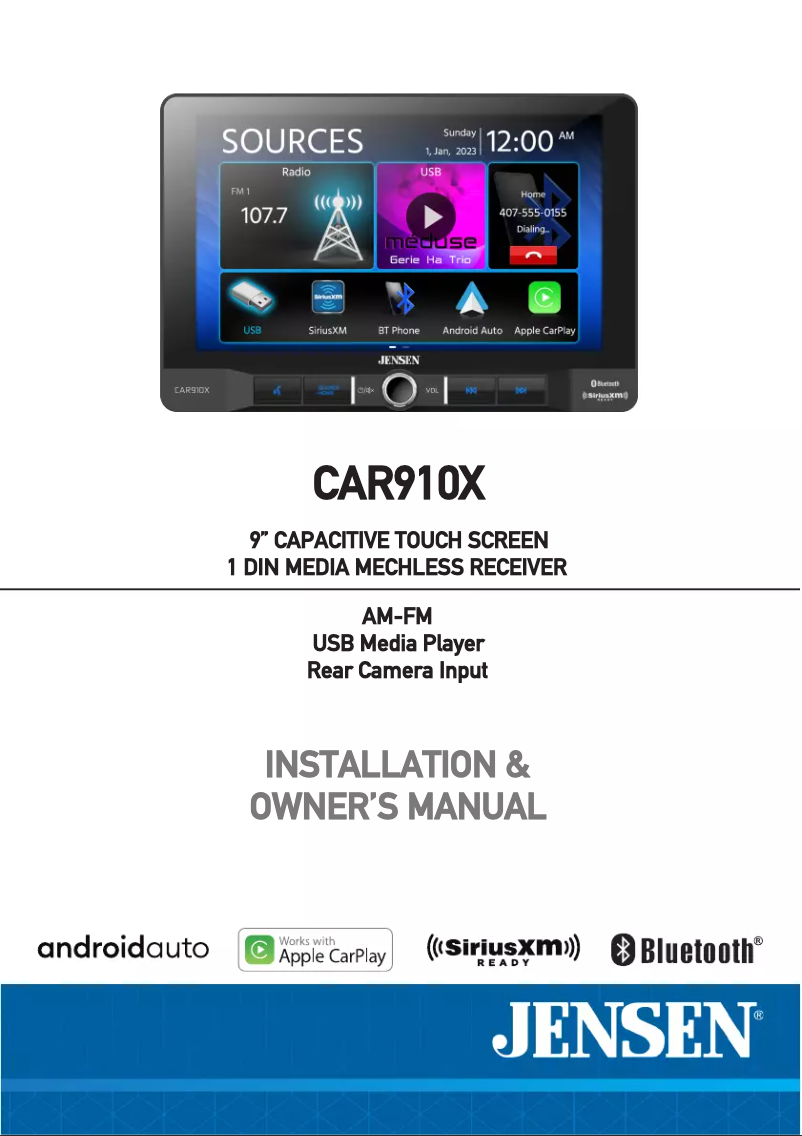 Page 1 de la notice Manuel utilisateur Jensen CAR910X