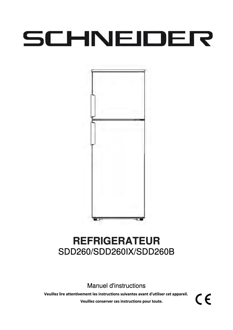 Page 1 de la notice Manuel utilisateur Schneider SDD260IX