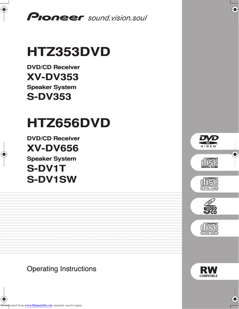 Image de la première page du manuel de l'appareil HTZ656DVD