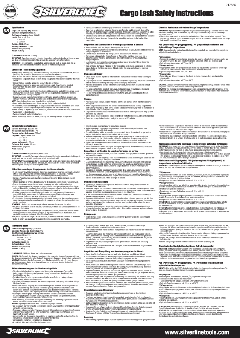 Image de la première page du manuel de l'appareil 217585