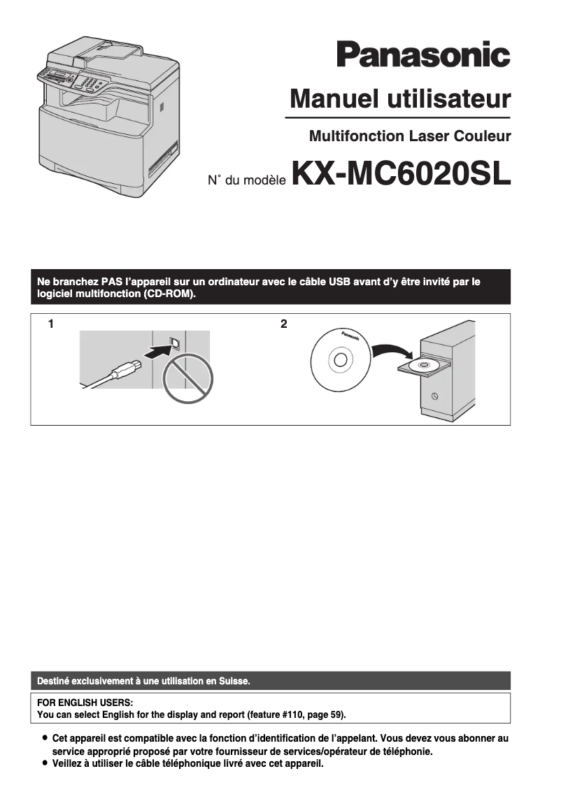 Imagen de la primera página del manual del dispositivo KX-MC6020SL